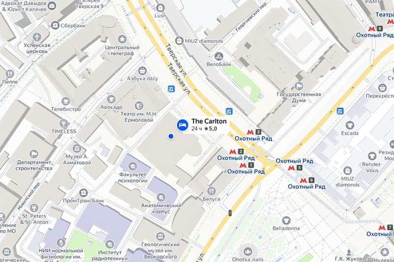 Отель Ritz-Carlton в Москве переименовали и убрали из Google Maps