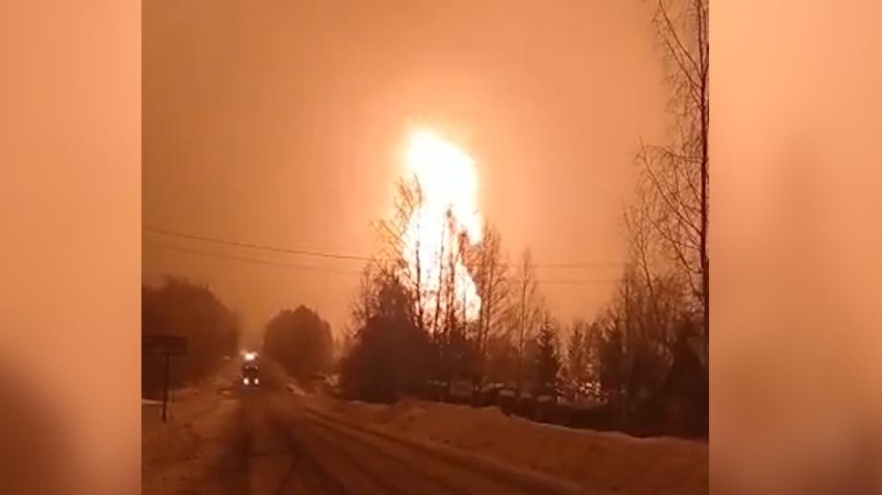 На газопроводе в Ярославской области произошел «разрыв» и пожар